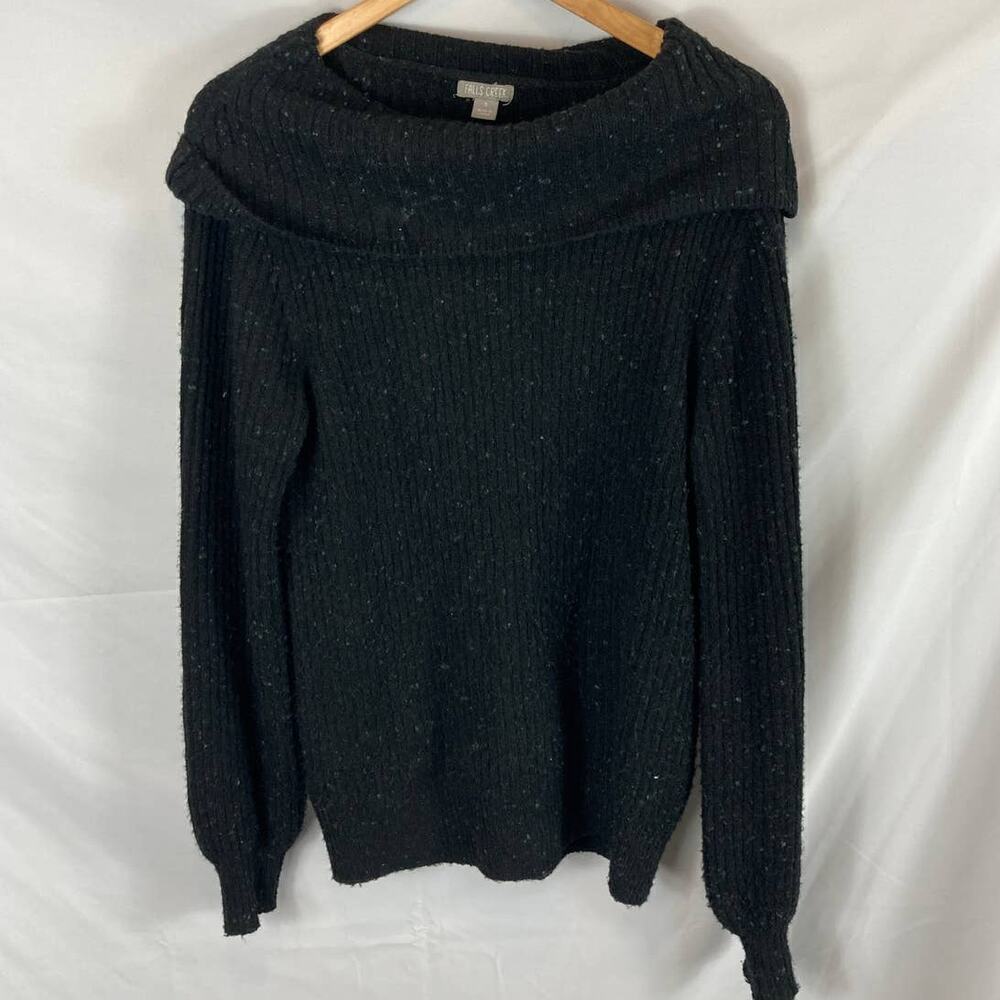Falls Creek Foldover Neck Soft Knit Sweater Size Small